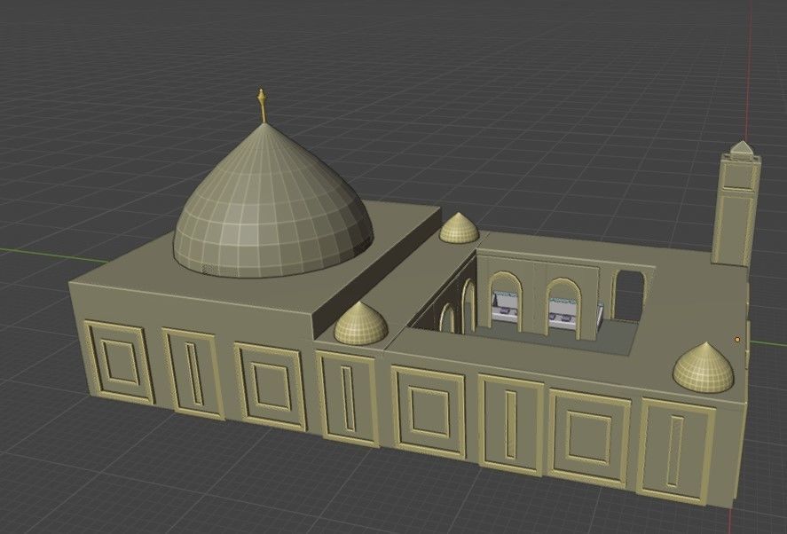 3D masjid Low-poly 3D model_3