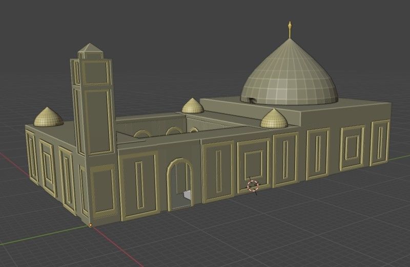 3D masjid Low-poly 3D model_1