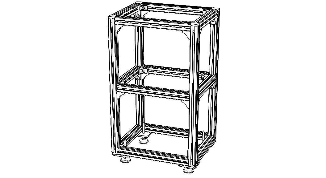 Aluminium Profile Framework WL45 3D model_1