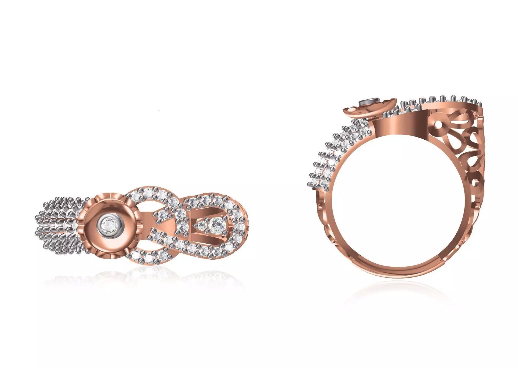 Women Wedding Engagement Ring STL OBJ FBX JCD Details 3D print model