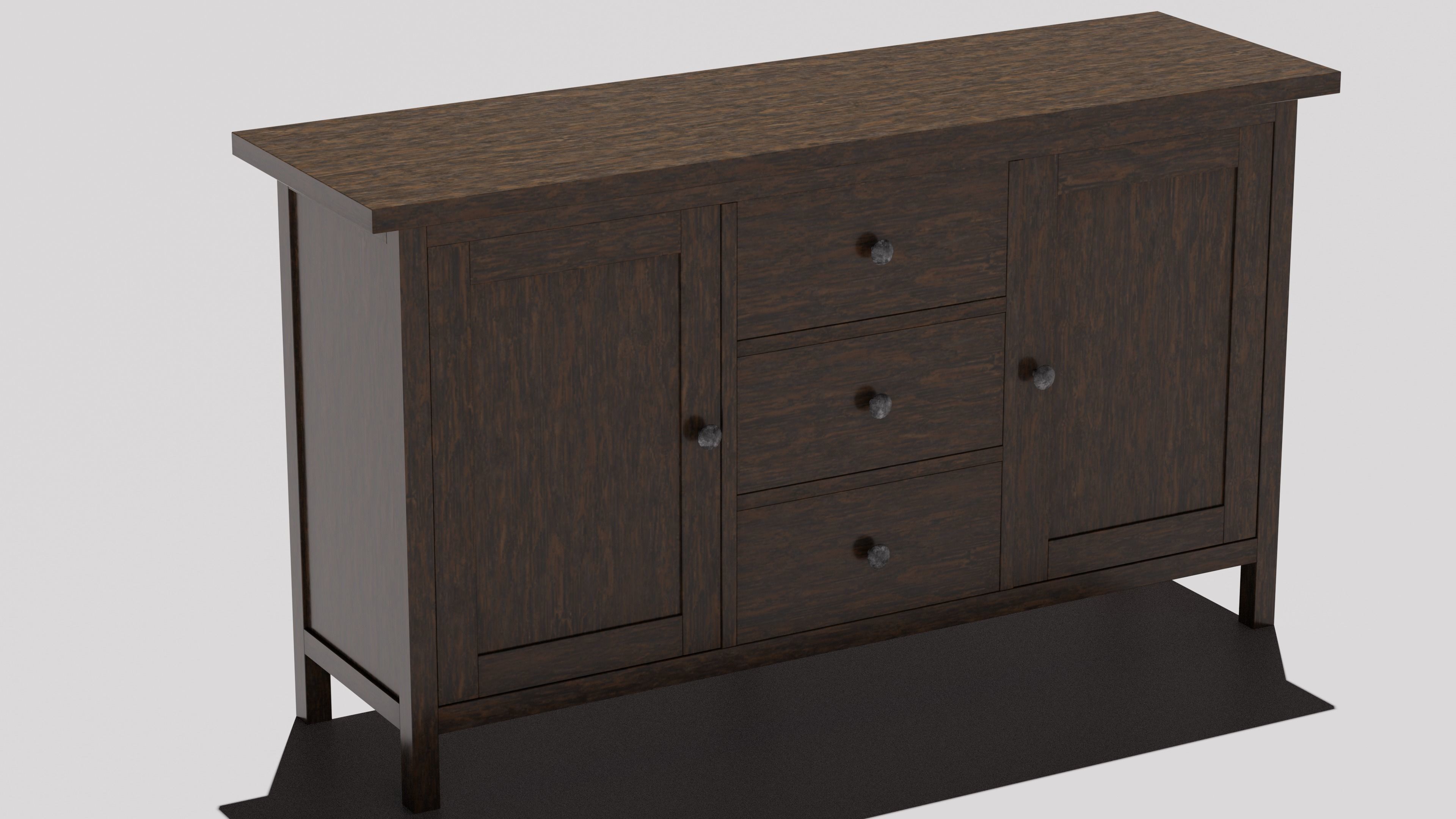 Sideboard Cabinet Low-poly 3D model_7