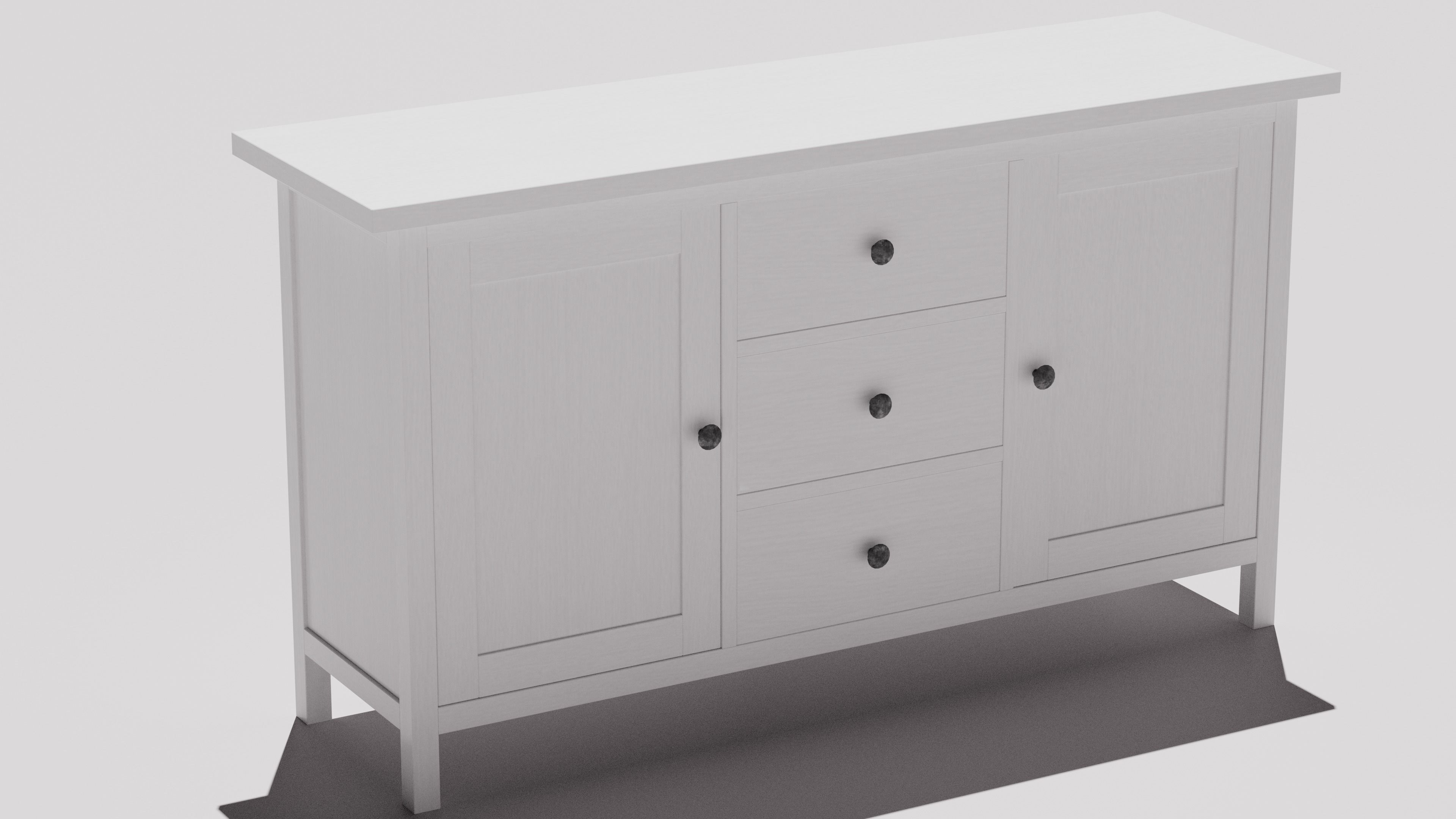 Sideboard Cabinet Low-poly 3D model_8