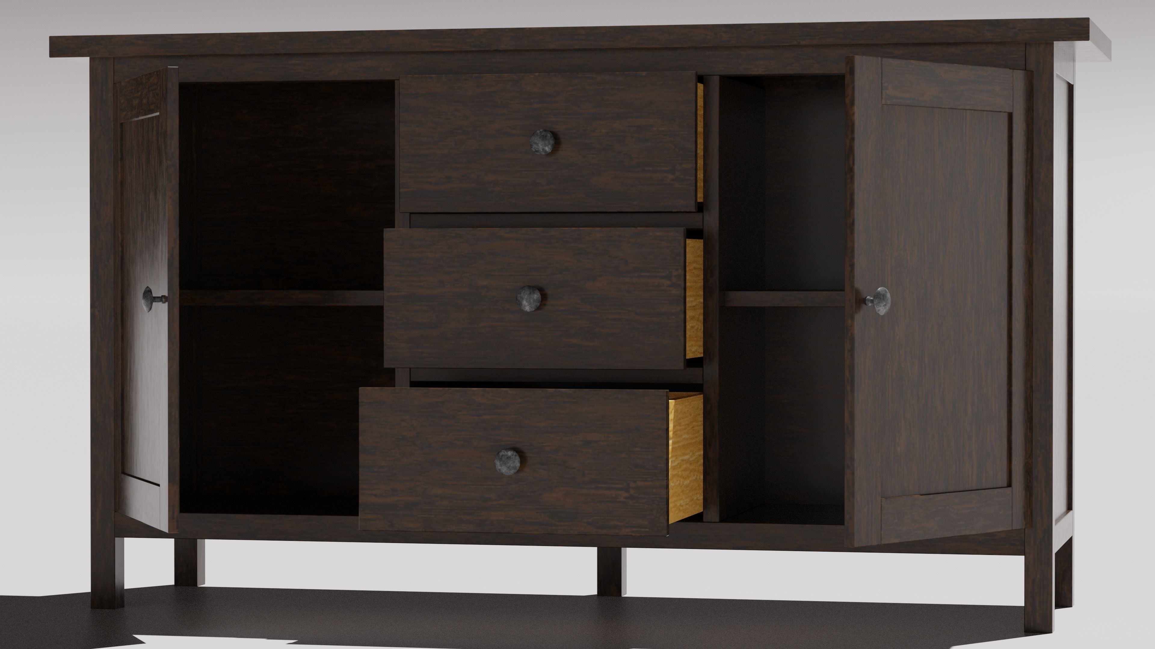 Sideboard Cabinet Low-poly 3D model_1
