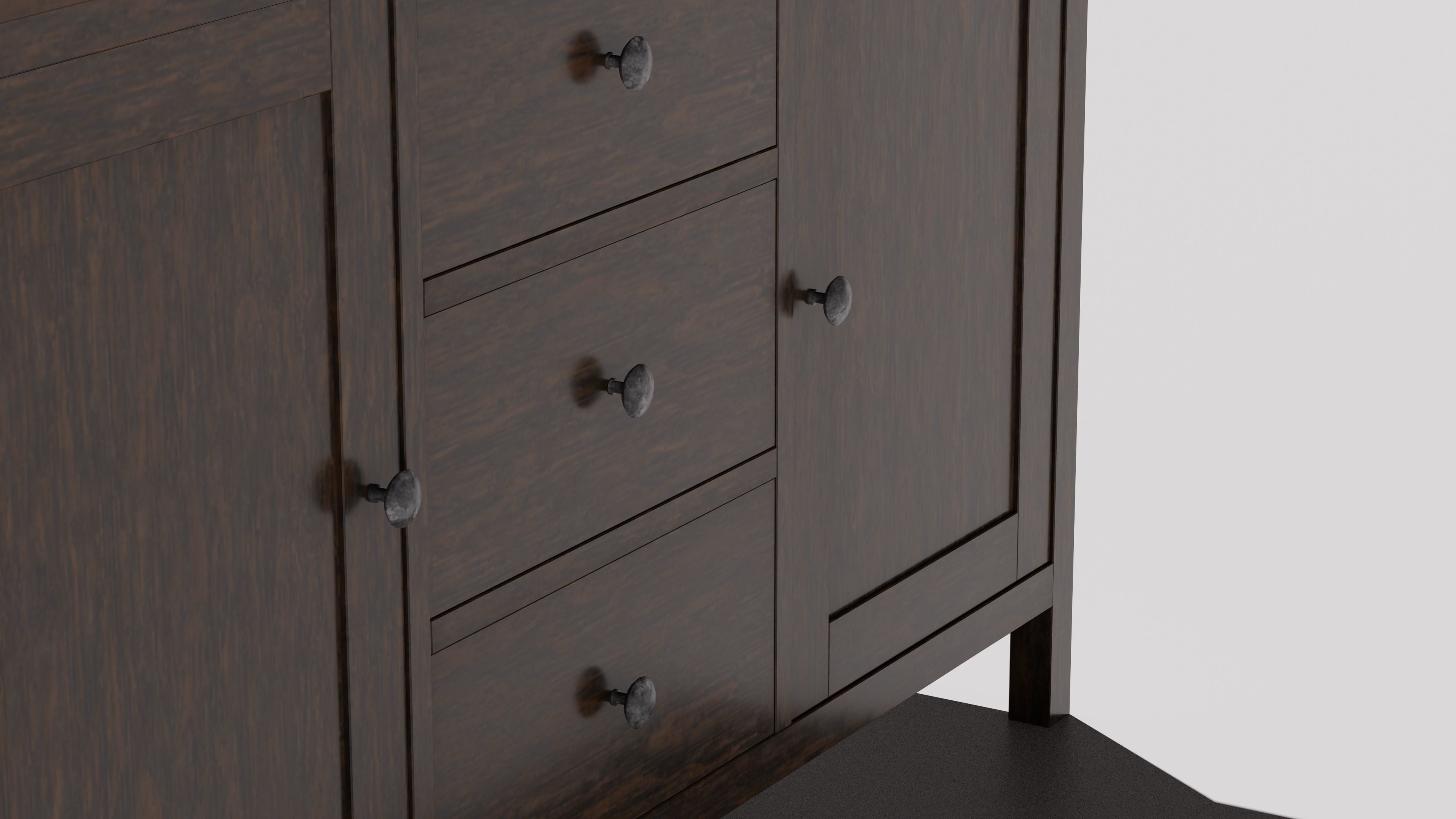 Sideboard Cabinet Low-poly 3D model_3
