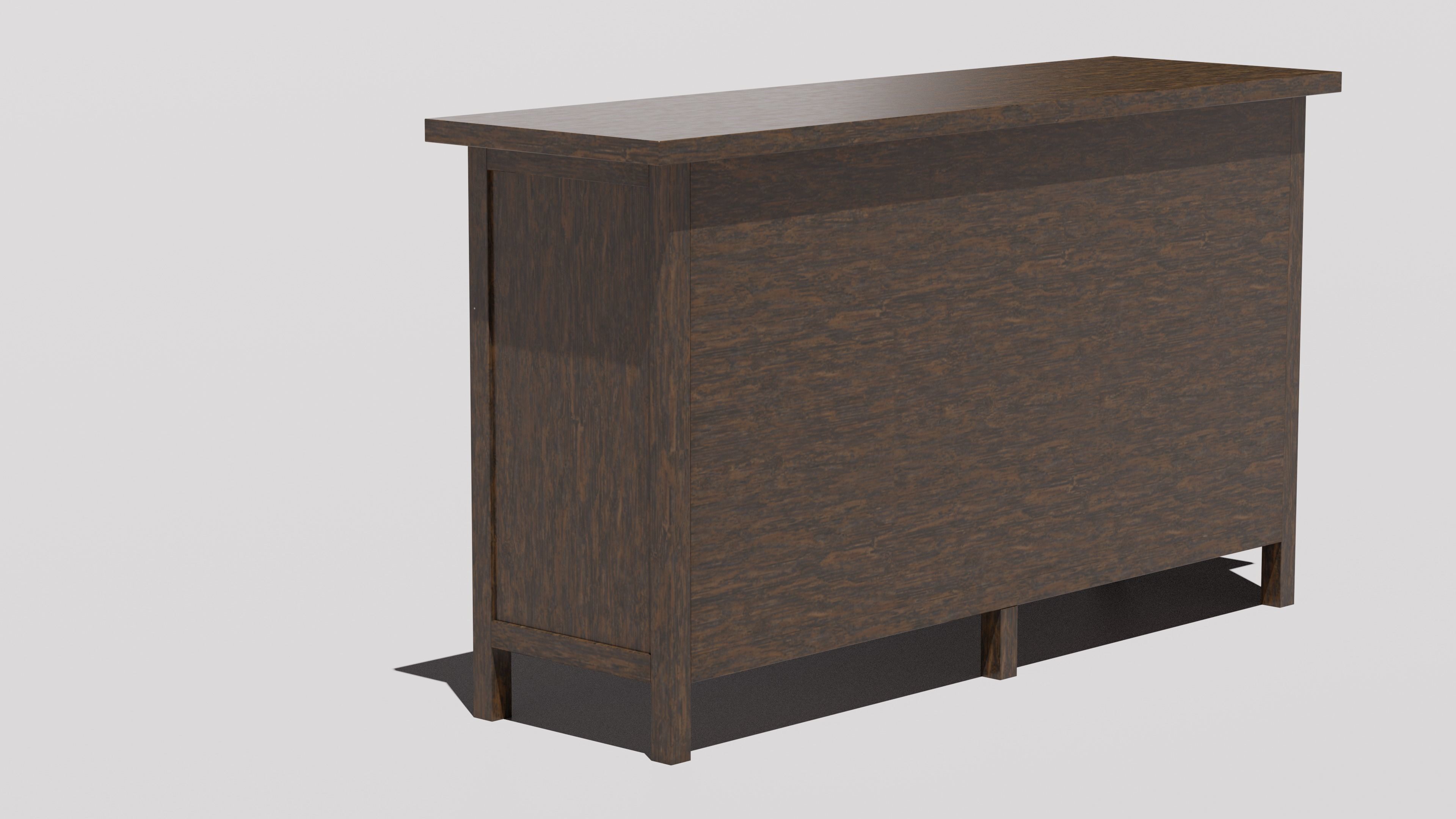 Sideboard Cabinet Low-poly 3D model_2