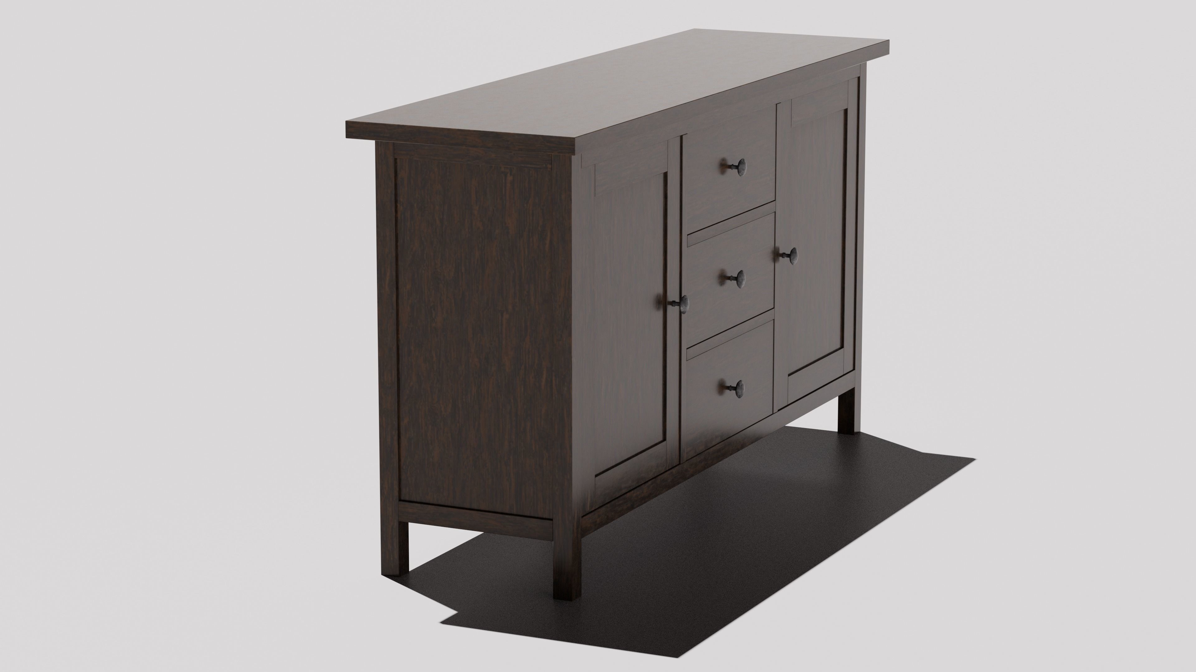 Sideboard Cabinet Low-poly 3D model_6