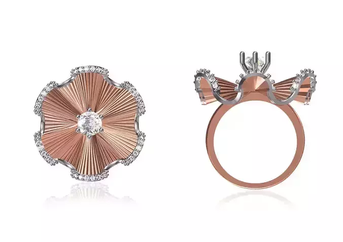 Women Wedding Engagement Ring STL OBJ FBX JCD Details