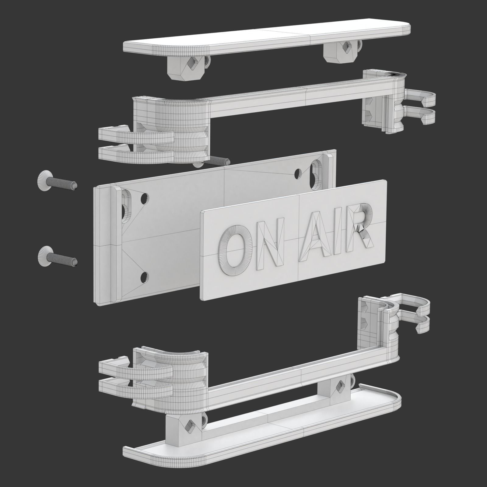 Printable Vintage On Air Sign 3D print model_25