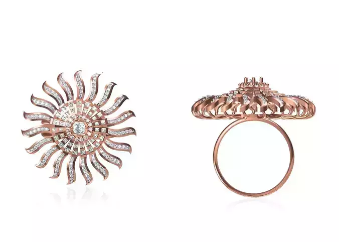 Women Wedding Engagement Ring STL OBJ FBX JCD Details