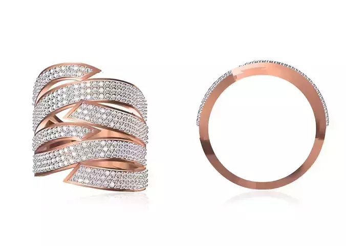 Women Wedding Engagement Ring STL OBJ FBX JCD Details