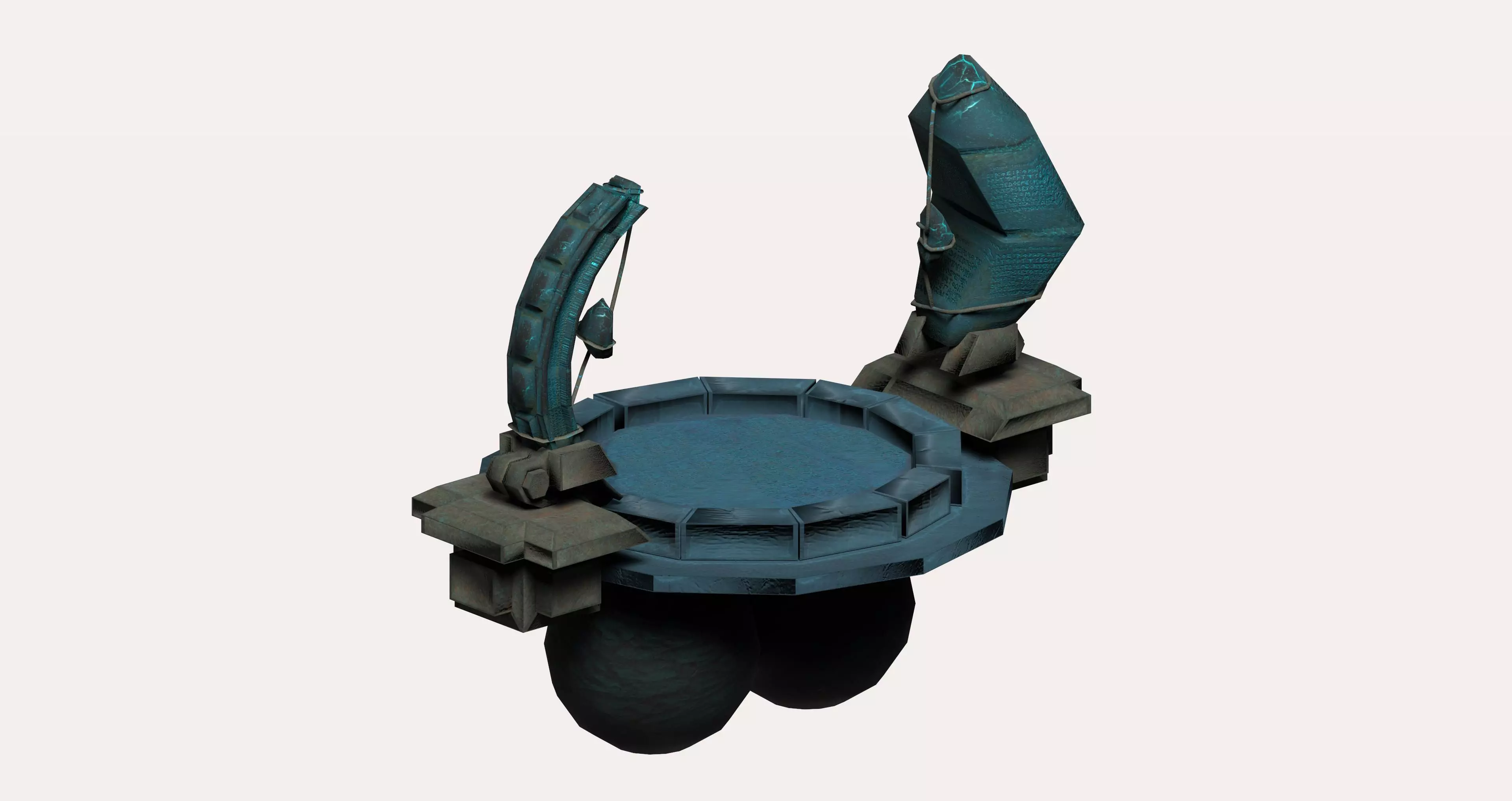 Fantasy arena game asset Low-poly 3D model_0