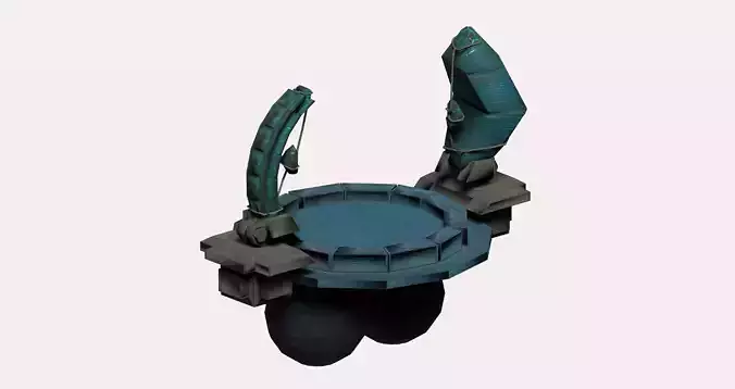 Fantasy arena game asset Low-poly 3D model