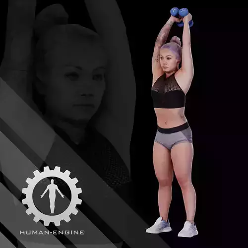 Female Scan - Violet Lifting Weights Gym Pose 40