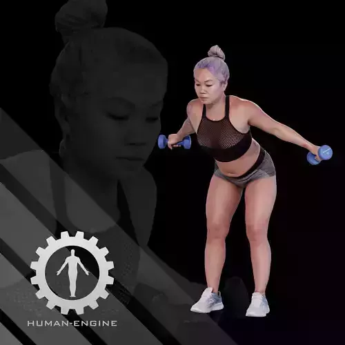 Female Scan - Violet Lifting Weights Gym Pose 41
