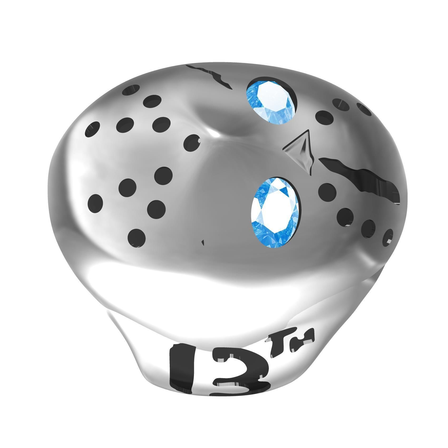 Mask Friday the 13th Engraving Ring 3D print model_8