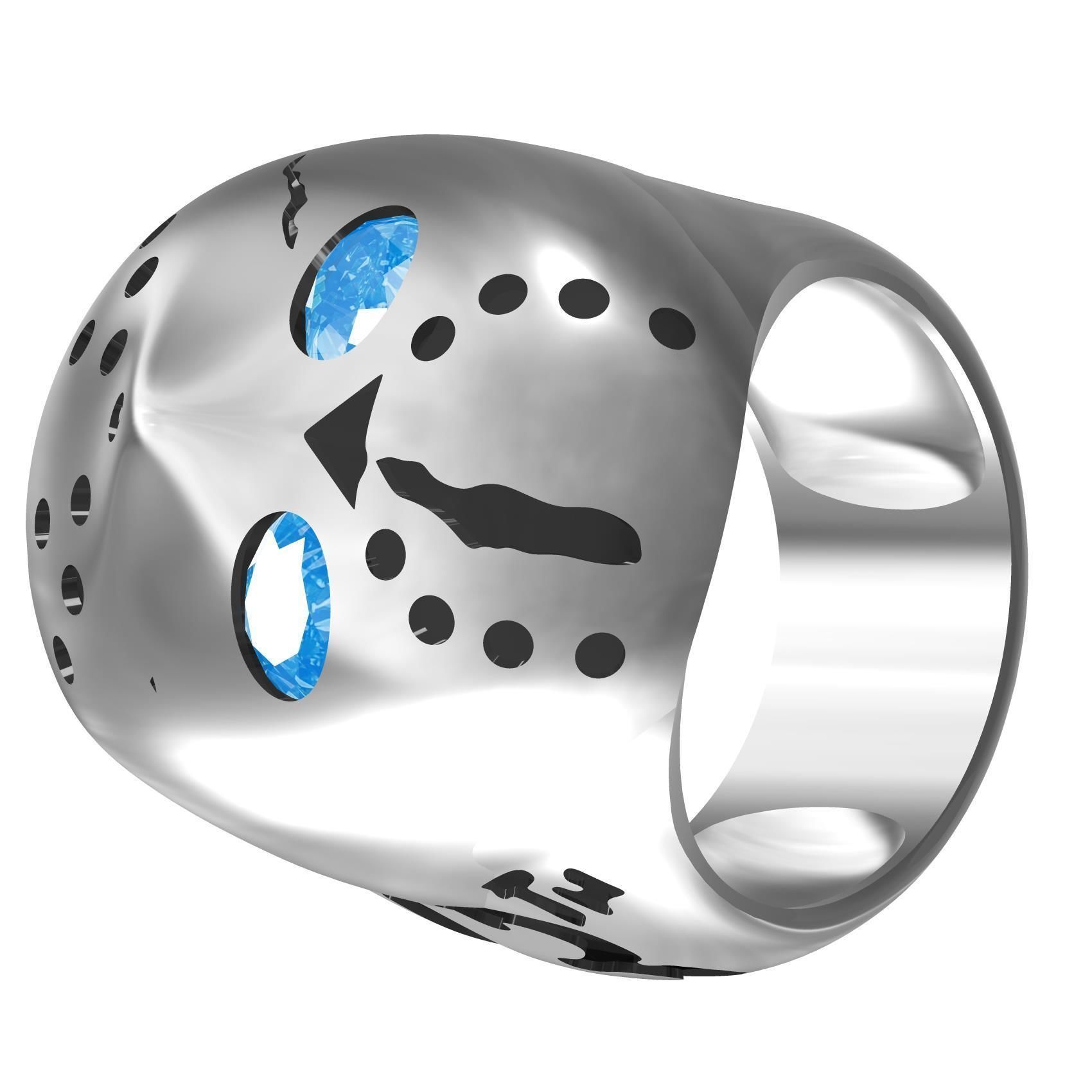 Mask Friday the 13th Engraving Ring 3D print model_6