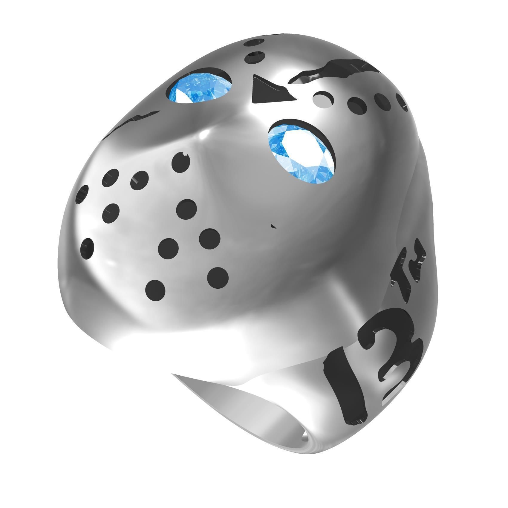 Mask Friday the 13th Engraving Ring 3D print model_1