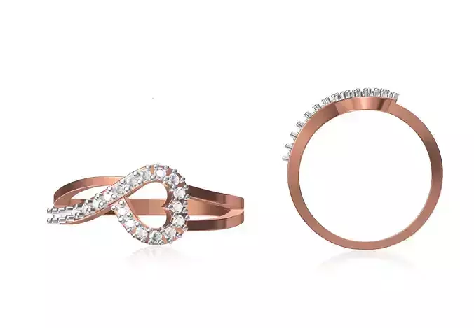 Women Wedding Engagement Ring STL OBJ FBX JCD Details