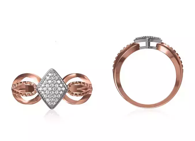 Women Wedding Engagement Ring STL OBJ FBX JCD Details