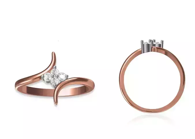 Women Wedding Engagement Ring STL OBJ FBX JCD Details