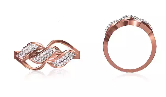 Women Wedding Engagement Ring STL OBJ FBX JCD Details