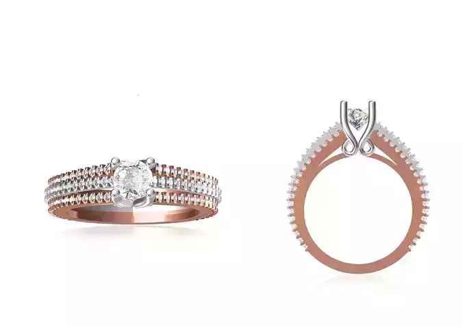 Women Wedding Engagement Ring STL OBJ FBX JCD Details