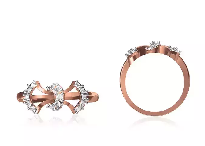 Women Wedding Engagement Ring STL OBJ FBX JCD Details