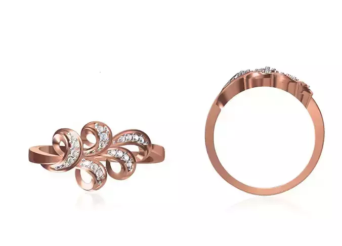 Women Wedding Engagement Ring STL OBJ FBX JCD Details