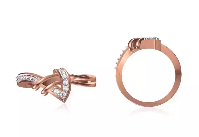 Women Wedding Engagement Ring STL OBJ FBX JCD Details