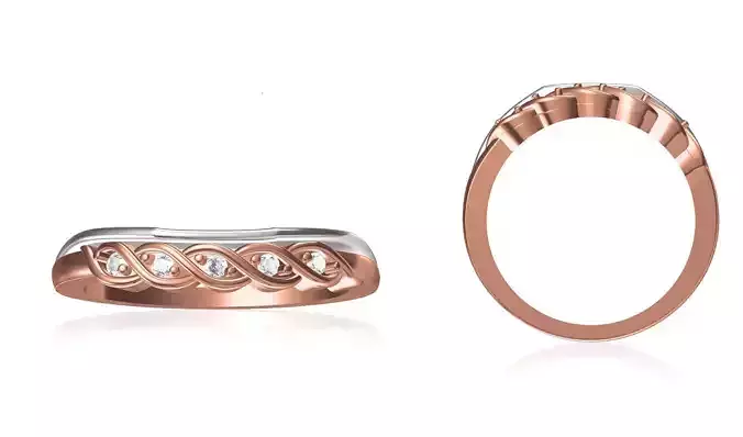 Women Wedding Engagement Ring STL OBJ FBX JCD Details