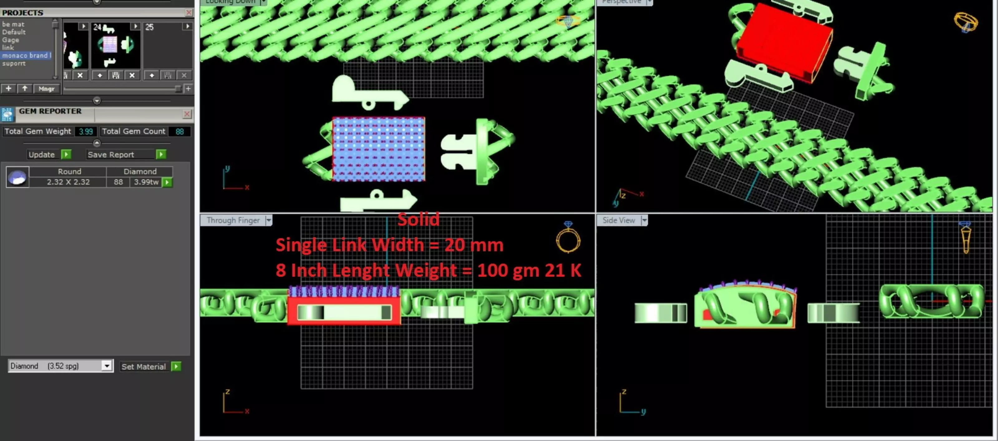 Cubic Chain diamond  8 3D print model_0