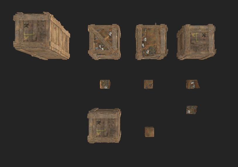 Food Box Broken Low-poly 3D model_6