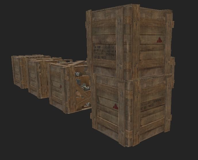 Food Box Broken Low-poly 3D model_5