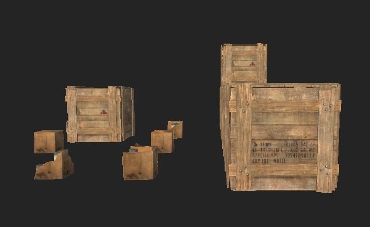 Food Box Broken Low-poly 3D model_3