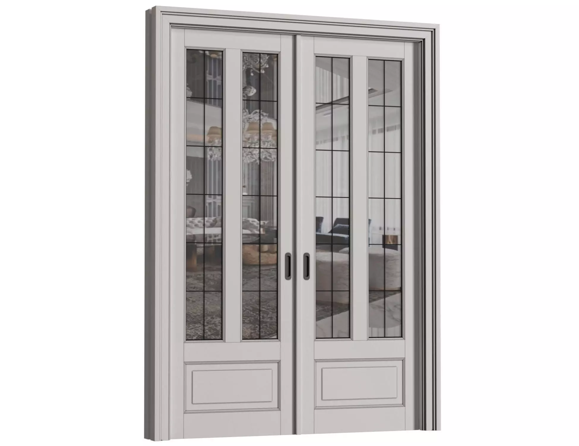 Interior sliding doors in Art Deco style 3D model_0