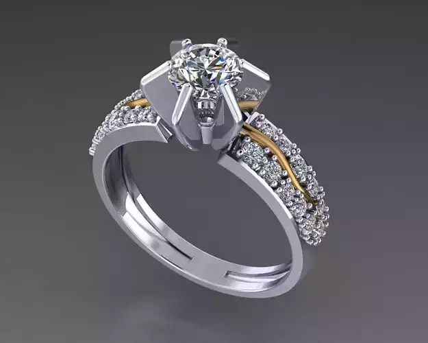 Unique Solitaire Engagement Ring