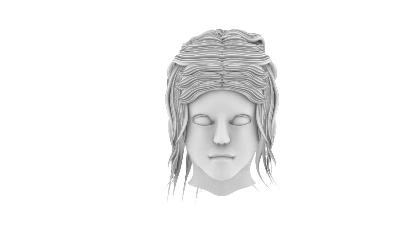 3d woman head 3D model_3
