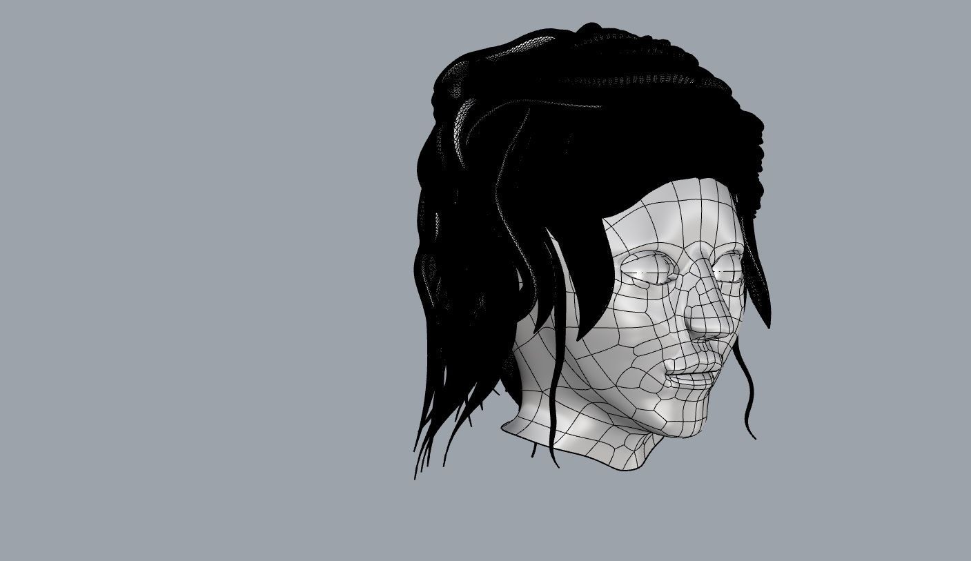 3d woman head 3D model_4