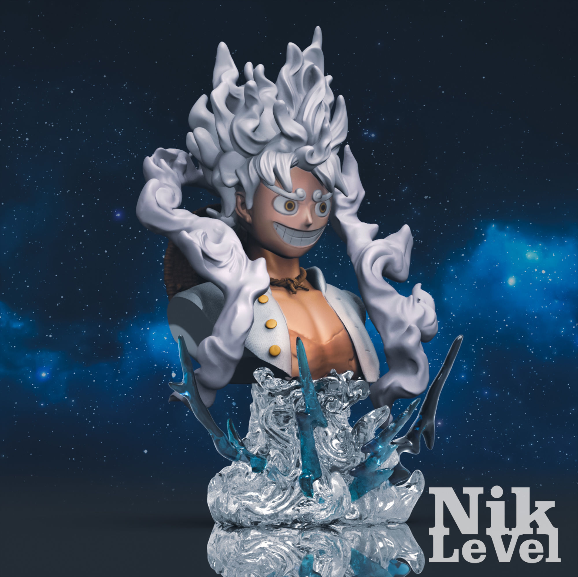  Luffy Nika Bust One Piece 3D Printable 3D print model_12