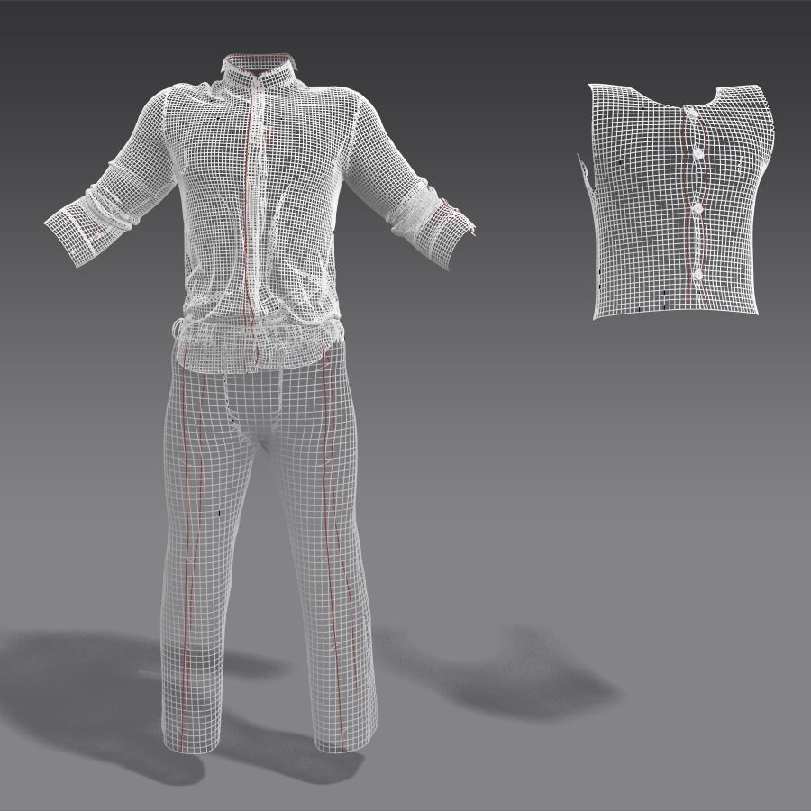 clothing man 3D model_3