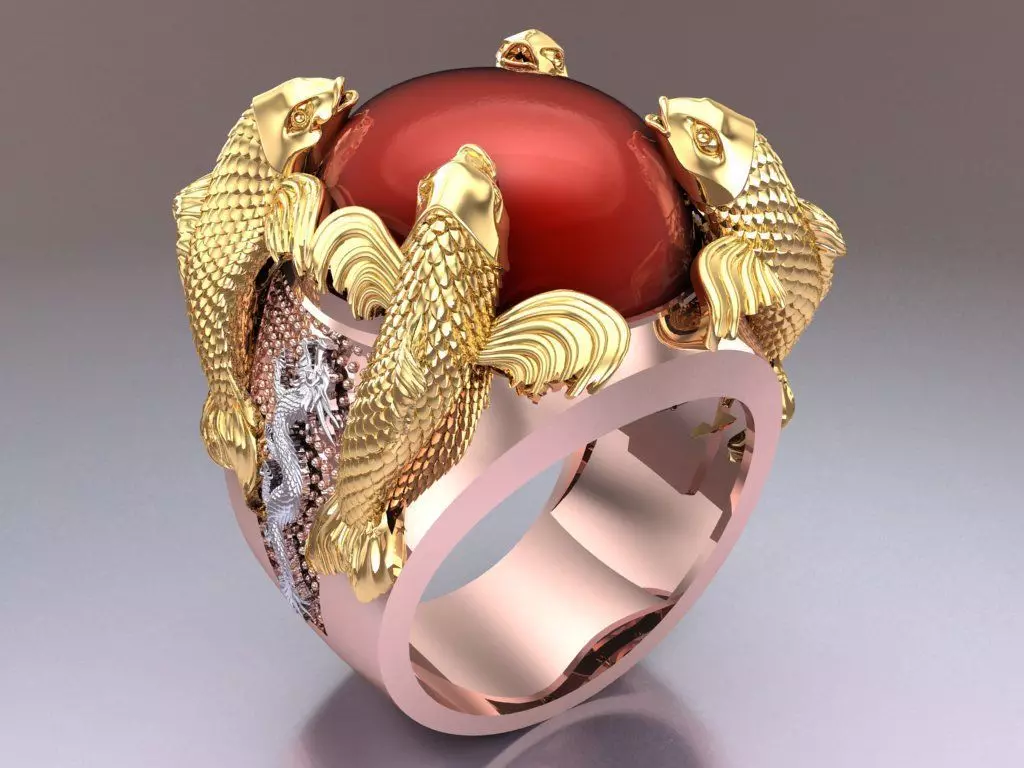 Carp Ring - Oval 17 X 19 mm - N1453 3D print model