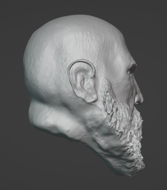 High Poly God Of War Ragnarok Kratos Head 3D print model_12