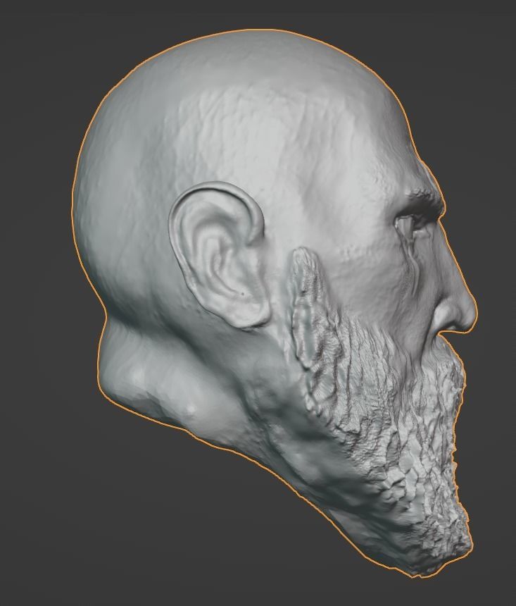 High Poly God Of War Ragnarok Kratos Head 3D print model_3