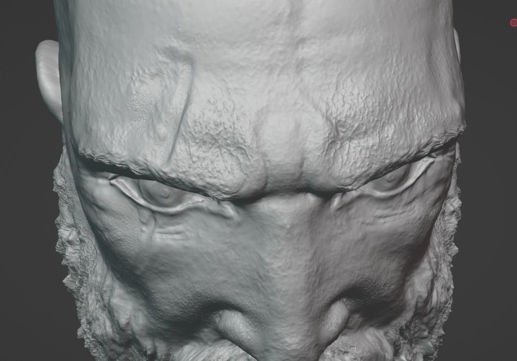 High Poly God Of War Ragnarok Kratos Head 3D print model_18