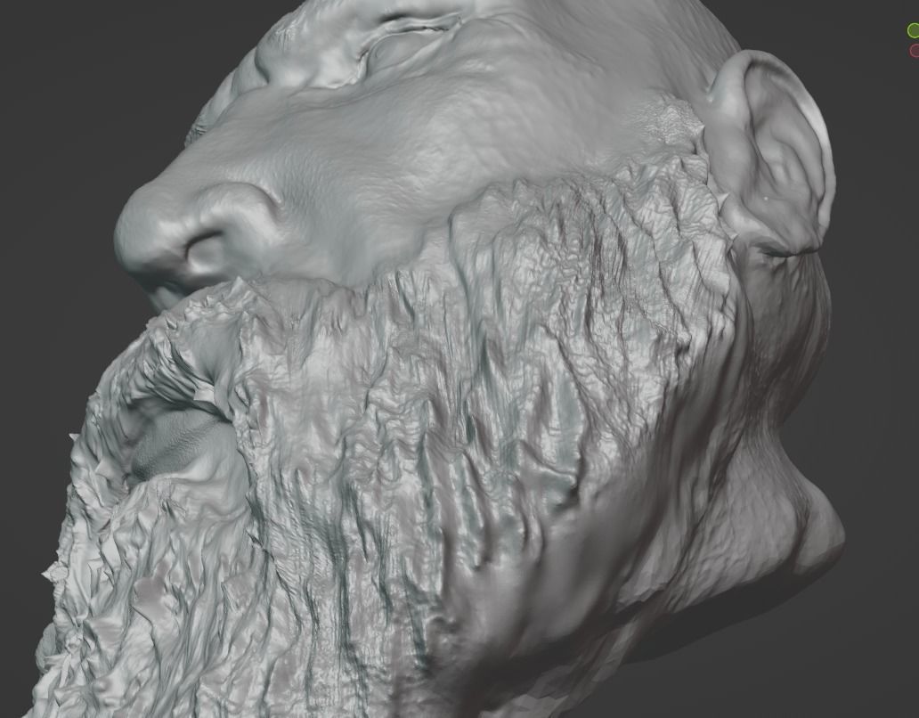 High Poly God Of War Ragnarok Kratos Head 3D print model_17