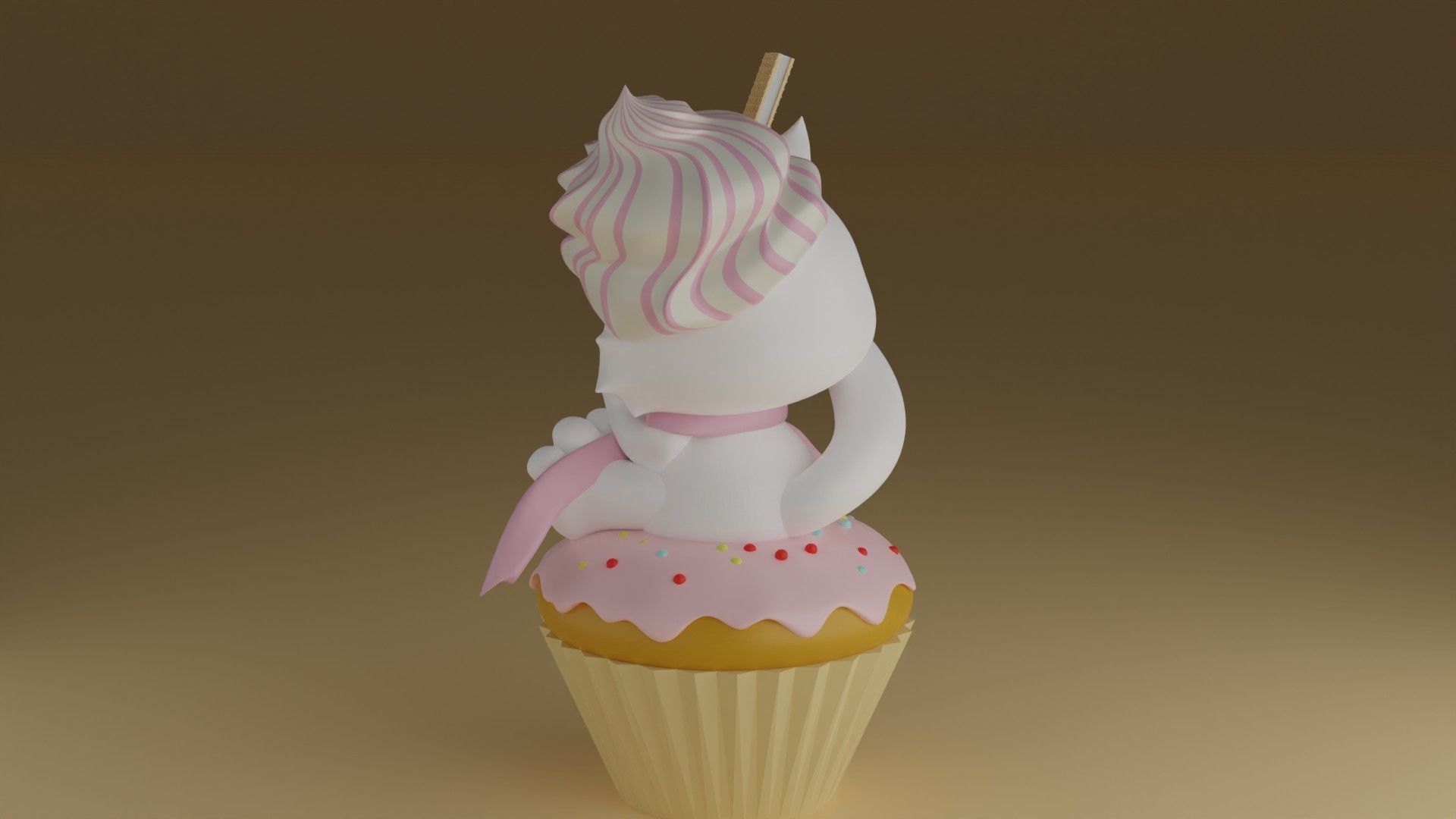 cream kitty 3D print model_10