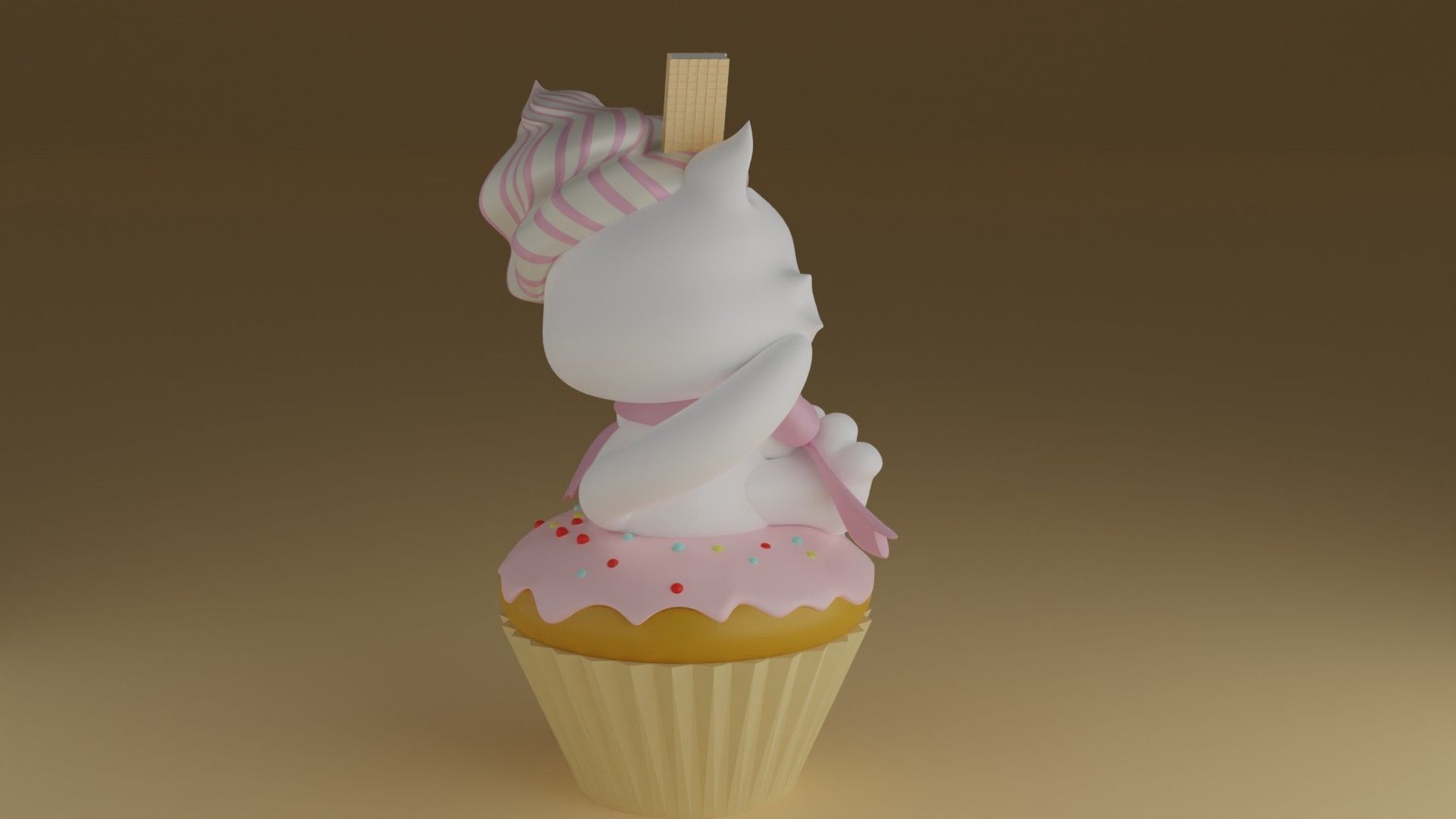 cream kitty 3D print model_8