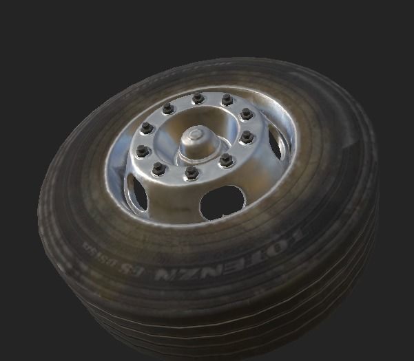 Truck Wheel Low-poly 3D model_4