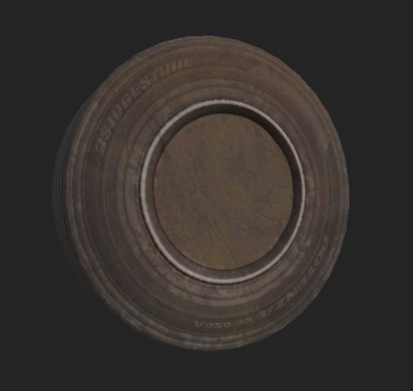 Truck Wheel Low-poly 3D model_5