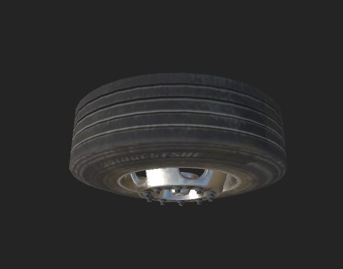 Truck Wheel Low-poly 3D model_3
